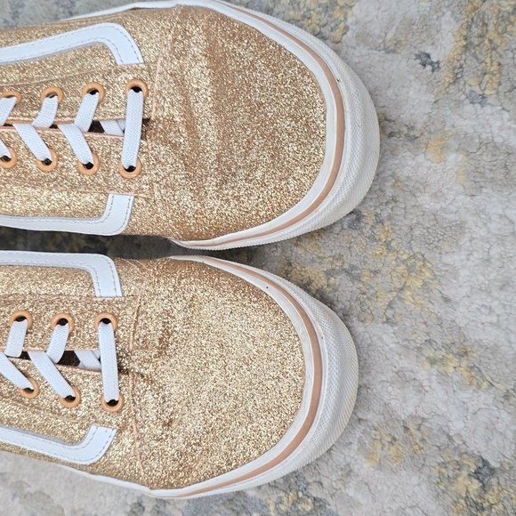 Vans Juniors Glitter Gold Old Skool Sneakers - Picture 4 of 11